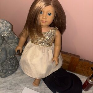 American Girl Doll 2014  18" w/ gold sequin dress